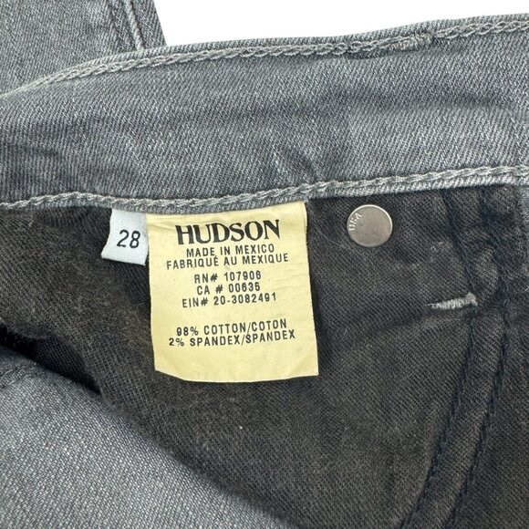 Hudson Krista Super Skinny Low-Rise Gray Distressed Wash Jeans Women's Size 28 - Picture 7 of 8